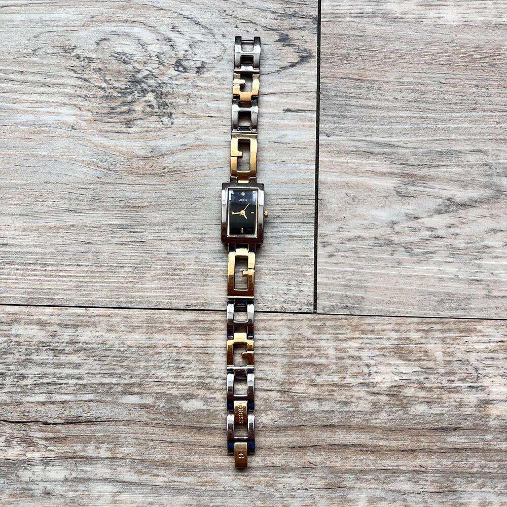 Guess Two Tone Bracelet Watch Rectangular Black D… - image 6